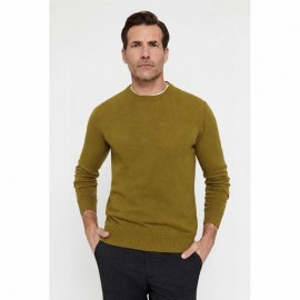 JERSEY BASICO REDONDO, VERDE ACEITE