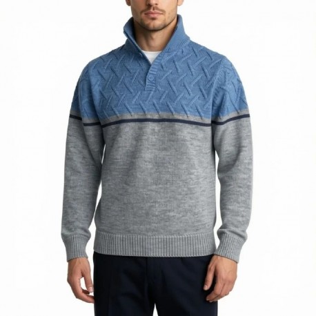 JERSEY DE HOMBRE BICOLOR CON BOTONES  DE STAATS