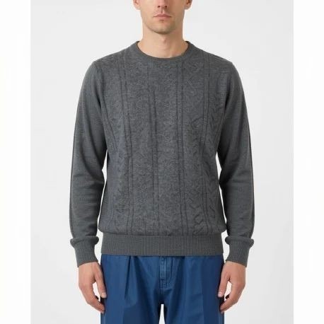 JERSEY CUELLO REDONDO DE CANALE, GRIS