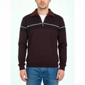 Jersey de hombre G54 granate con cuello perking