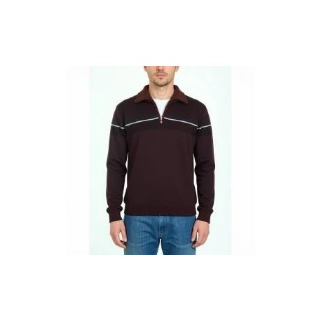 Jersey de hombre G54 granate con cuello perking