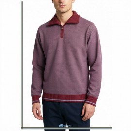 JERSEY CON CREMALLERA JACQUARD GRANATE HOMBRE G-54