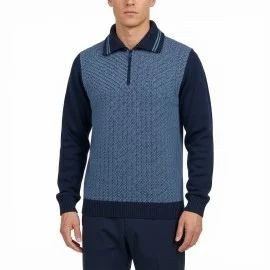Jersey azul de hombre cuello perking g-54 