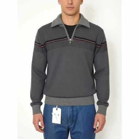 Jersey de hombre G54 gris con cuello perking