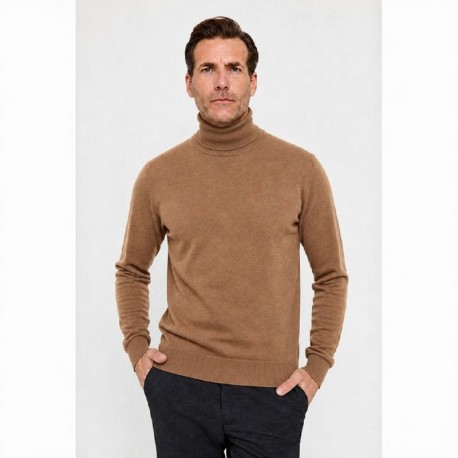 JERSEY Clásico Cuello Cisne CAMEL HOMBRE
