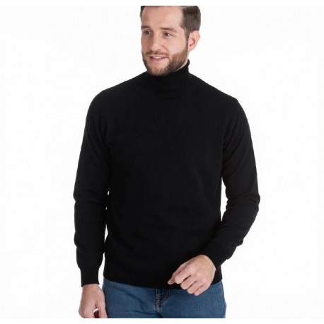 JERSEY Clásico Cuello Cisne NEGRO HOMBRE