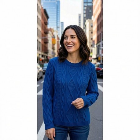 JERSEY TRENZADO AZUL MUJER JUPER
