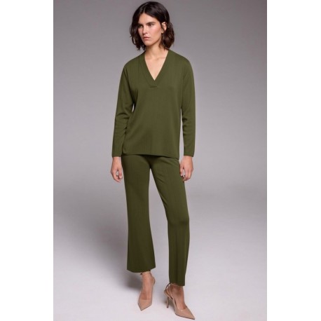 JERSEY KAKI DE PUNTO PICO MUJER TACHY ZUCCA 