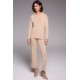 PANTALON BEIGE TOBILLERO DE PUNTO DESAGUJADO MUJER ZUCCA 