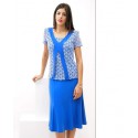 FALDA AZUL CON VUELO. MUJER