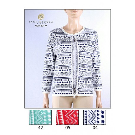 CHAQUETA JACQUARD CON FLECOS