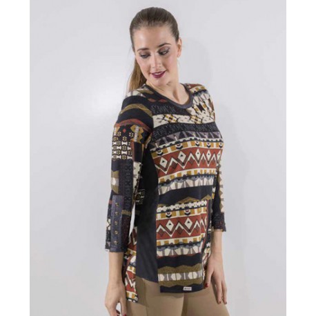 JERSEY ESTAMPADO LARGO DE MUJER