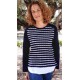 CAMISETA DOBLE EFECTO DE RAYAS MUJER