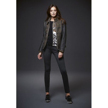 PANTALON PITILLO GRIS BOLSILLOS PAZ TORRAS MUJER
