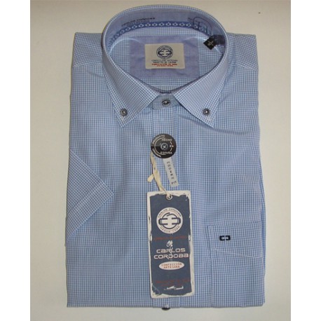 CAMISA DE CUADROS AZUL DE CARLOS CORDOBA HOMBRE