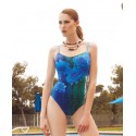 BAÑADOR CAMISETA ESTAMPADO AZUL MUJER ANOA