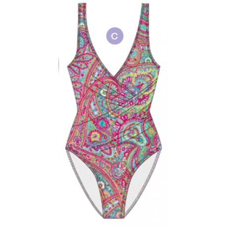 BAÑADOR ESTAMPADO CRUZADO MUJER ANOA