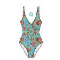 BAÑADOR ESTAMPADO TURQUESA MUJER ANOA