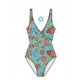 BAÑADOR ESTAMPADO TURQUESA MUJER ANOA