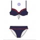 BIKINI AZUL MARINO CON VOLANTES MUJER DOCOR