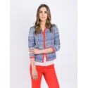 Chaqueta corta de jacquard con vivo a contraste. MUJER MARIÑA RIVEIRO
