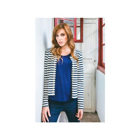 Chaqueta corta de punto, estilo navy MUJER MARIÑA RIVEIRO