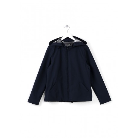 CHUBASQUERO MUJER AZUL MARINO CAPUCHA