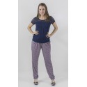 PANTALON AMPLIO BOLSILLOS ESTAMPADO MUJER