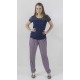 PANTALON AMPLIO BOLSILLOS ESTAMPADO MUJER