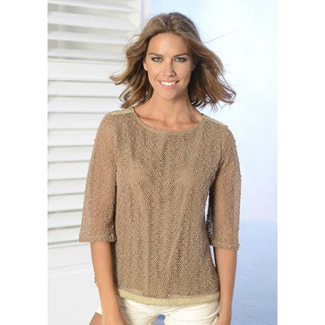 JERSEY MARRON CROCHET MARRON PADIERNO