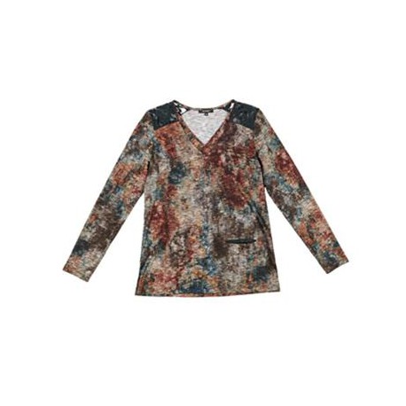 CAMISETA MULTICOLOR CON ENCAJE DE PAZ TORRAS