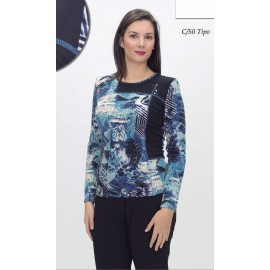 CAMISETA LANOSA ESTAMPADA MUJER