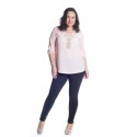 BLUSA FLUIDA CON PEDRERIA TALLAS GRANDES MUJER +COLORES