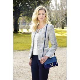 CHAQUETA TWEED CON FLECOS MUJER +COLORES ESTEFANIA RODRIGUEZ