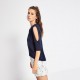 JERSEY SURKANA LISO AZUL MARINO MUJER MANGA FRANCESA 