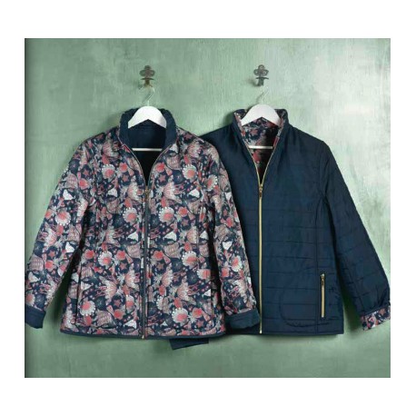Cazadora reversible, guateada de mujer Estefania Rodriguez en color fucsia