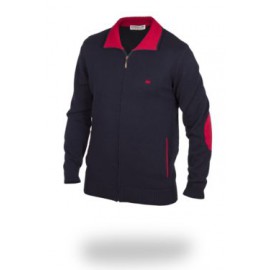 Chaqueta de punto de hombre Brown Jury azul marino con cremallera