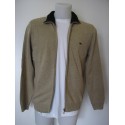 Chaqueta de punto de hombre Brown Jury beige con cremallera