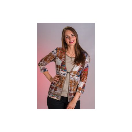 Camiseta de mujer Zero con estampado y efecto dos piezas