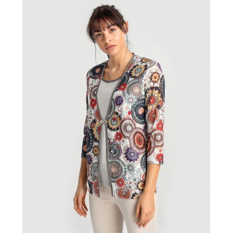 Camiseta de mujer Zero con estampado y efecto dos piezas