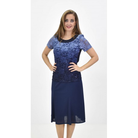 Top de encaje azul marino mujer boguar