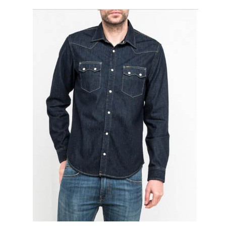 Camisa vaquera de hombre Lee RIDER  lisa azul