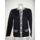 Chaqueta de punto de mujer Juper con bolsillos y vivo a contraste