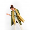 Fular de mujer en algodón verde kaki efecto lavado Surkana