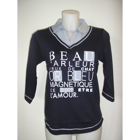 CAMISETA AZUL MARINO LILI DUDU MUJER