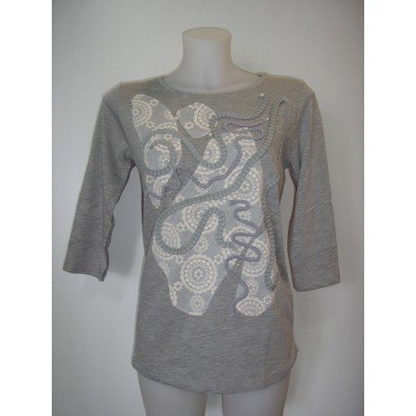 CAMISETA GRIS LILI DUDU MUJER