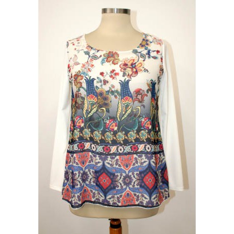 Blusa talla grande cenefas mujer Spg-jenuan