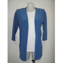 Chaqueta crepe larga azul azafata mujer Boguar