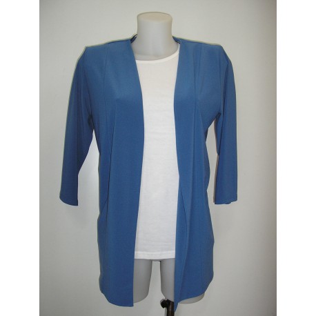 Chaqueta crepe larga azul azafata mujer Boguar