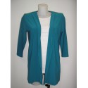 Chaqueta crepe larga verde petroleo mujer Boguar